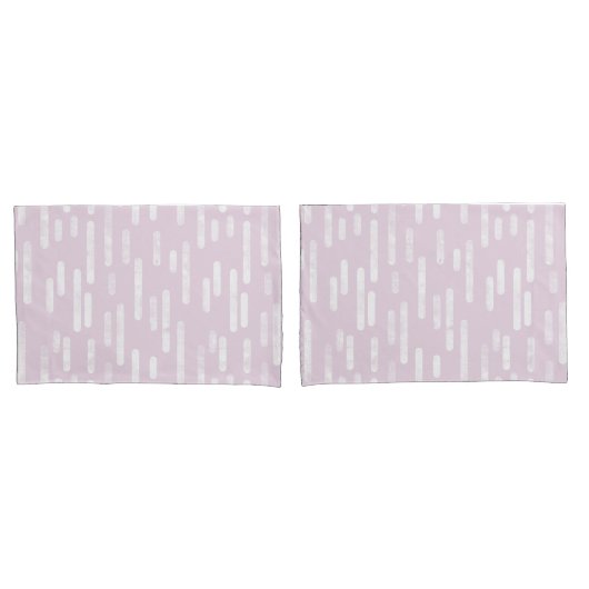 Housse D'oreillers Motif Lignes arrondies | Rose et blanc poussiéreux (devant-Set)