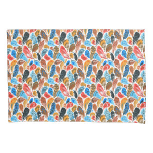 Housse D'oreillers Motif lumineux avec plumes d'oiseaux