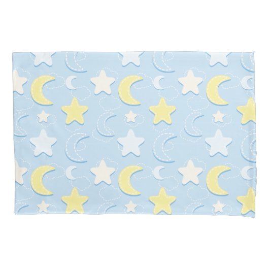 Housse D'oreillers Motif Lune & Étoiles (devant)