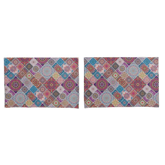 Housse D'oreillers Motif Mandala (devant-Set)