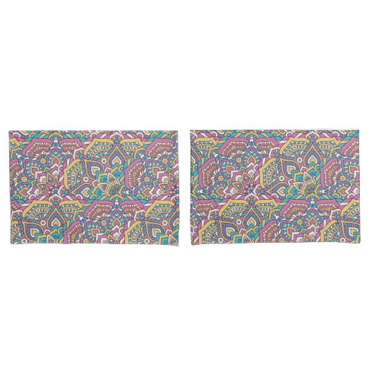 Housse D'oreillers Motif Mandala (devant-Set)