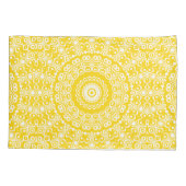 Housse D'oreillers Motif Mandala Jaune Doré (Dos-gauche)