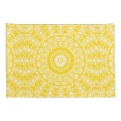 Housse D'oreillers Motif Mandala Jaune Doré (Dos-Droit)