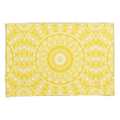Housse D'oreillers Motif Mandala Jaune Doré (devant-Droit)