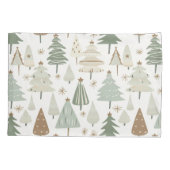 Housse D'oreillers Motif marron des arbres de Noël modernes (Dos)