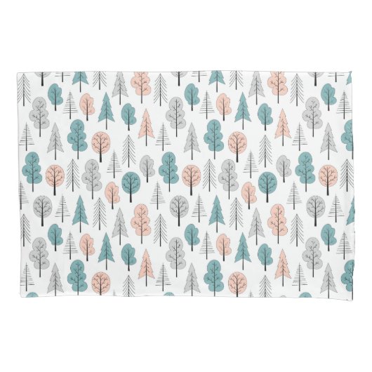 Housse D'oreillers Motif mignon de forêt de griffonnage (devant-gauche)