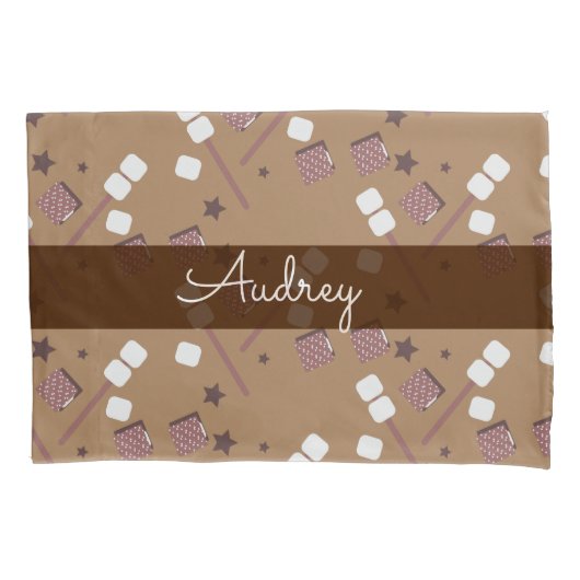 Housse D'oreillers Motif mignon de Smores de camping  (devant)