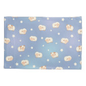 Housse D'oreillers Motif mignon petit mouton sur bleu (Dos)