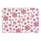 Housse D'oreillers motif moderne à flocon rouge et blanc (devant-gauche)