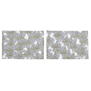 Housse D'oreillers Motif moderne blanc doré à lys