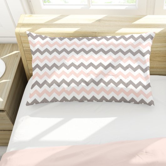 Housse D'oreillers Motif moderne Blush rose Grey Chevron