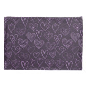 Housse D'oreillers Motif moderne de coeur foncé violet (Dos)