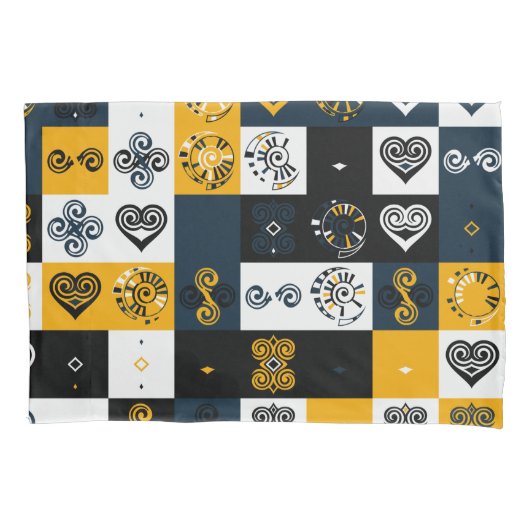 Housse D'oreillers Motif moderne géométrique tendance jaune (devant)