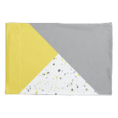 Housse D'oreillers Motif moderne gris-jaune Terrazzo (Dos)