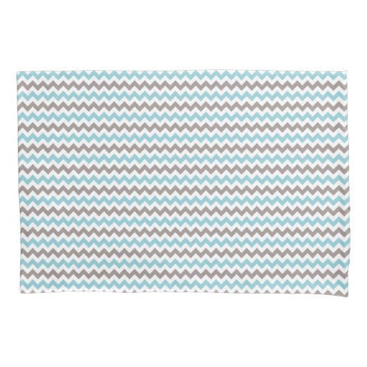 Housse D'oreillers Motif moderne tendance Blue Grey Chevron (devant)