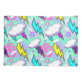 Housse D'oreillers Motif Neon Lightning Bolts & Stars (Dos-gauche)