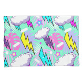 Housse D'oreillers Motif Neon Lightning Bolts & Stars (devant-Droit)