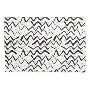 Housse D'oreillers Motif noir de courses et de points de brosse