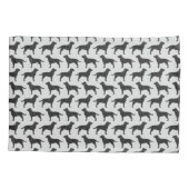 Housse D'oreillers Motif noir de silhouettes de labrador retriever (Dos)