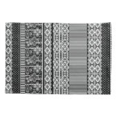 Housse D'oreillers Motif noir et blanc avec dentelle et patchwork (Dos)