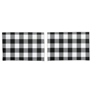 Housse D'oreillers Motif noir et blanc de guingan