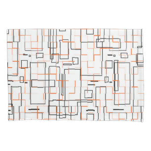 Housse D'oreillers Motif noir orange élégant