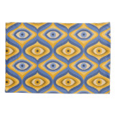Housse D'oreillers Motif oculaire psychédélique indigo bleu jaune (Dos)
