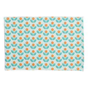 Housse D'oreillers Motif orange géométrique de style scandinave
