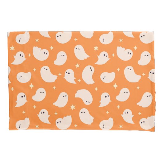 Housse D'oreillers Motif Orange Ghost Doodle (devant)