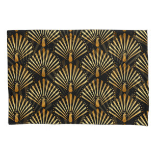 Housse D'oreillers Motif paon d'or Art déco