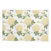 Housse D'oreillers Motif Papillons Fleuris Hydrangea Jaune Élégant (Dos)