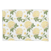Housse D'oreillers Motif papillons floraux d'hydrangea jaune élégant (devant)