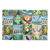 Housse D'oreillers Motif patchwork d'oiseaux (Dos)