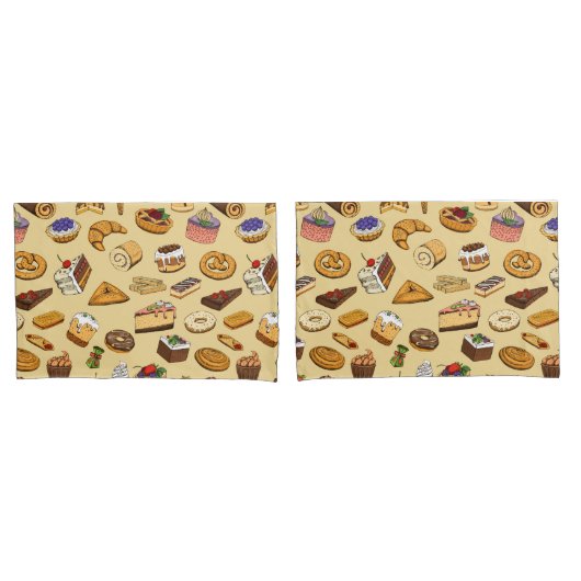 Housse D'oreillers Motif pâtissier (devant-Set)