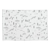 Housse D'oreillers Motif paysager des lignes de bois géométriques (Dos-Droit)