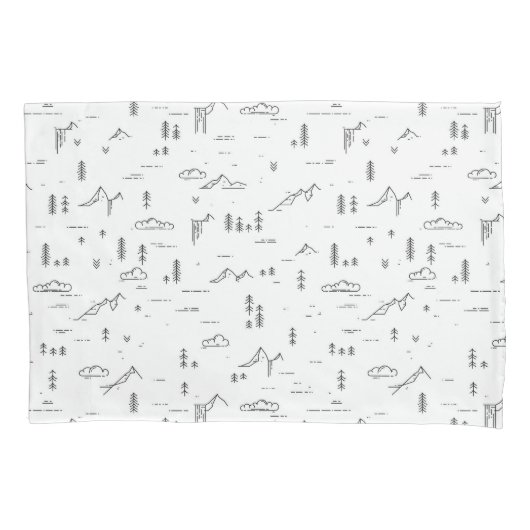 Housse D'oreillers Motif paysager des lignes de bois géométriques (devant-gauche)