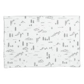 Housse D'oreillers Motif paysager des lignes de bois géométriques (devant-Droit)