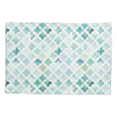 Housse D'oreillers Motif peint à la main de turquoise (Dos-gauche)