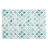 Housse D'oreillers Motif peint à la main de turquoise (Dos-Droit)