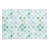 Housse D'oreillers Motif peint à la main de turquoise (devant-Droit)