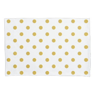 Housse D'oreillers Motif Pois Gold White