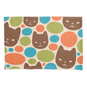 Housse D'oreillers Motif Polka Dot Cats
