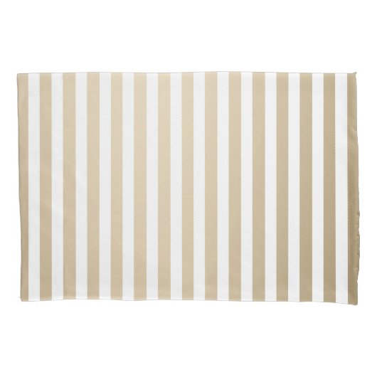 Housse D'oreillers Motif rayure or et crème (devant)