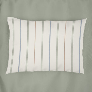 Housse D'oreillers Motif rayure verticale fine Bohème Neutre Terreux