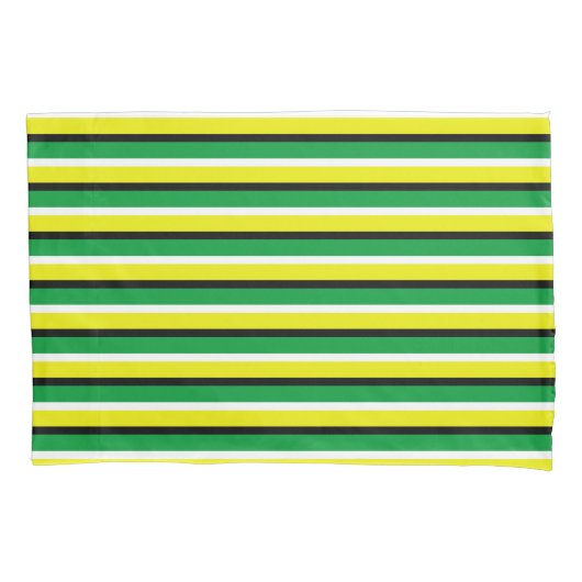 Housse D'oreillers Motif rayures vert jaune (devant)