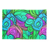 Housse D'oreillers Motif rétrograde psychédélique bleu vert Turquoise (Dos-gauche)