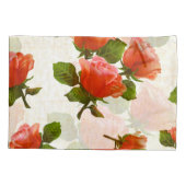 Housse D'oreillers motif rose, arrière - plan vintage. (Dos)