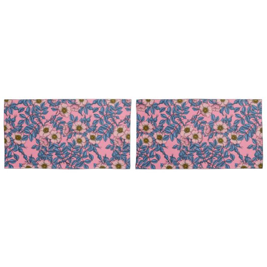 Housse D'oreillers Motif rose de chien (devant-Set)