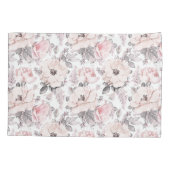 Housse D'oreillers Motif rose et gris classique (Dos-gauche)