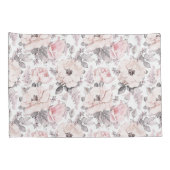 Housse D'oreillers Motif rose et gris classique (Dos-Droit)